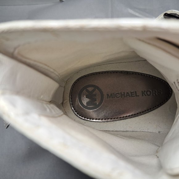 MICHAEL KORS LEATHER SNEAKERS Sz 9.5 METAL CLIP ZIP RARE COLLECTOR STUNNING - Picture 10 of 14